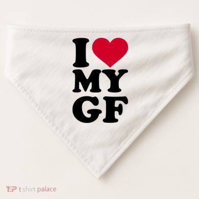 I Love My GF Girlfriend USA-Made Doggie Bandana