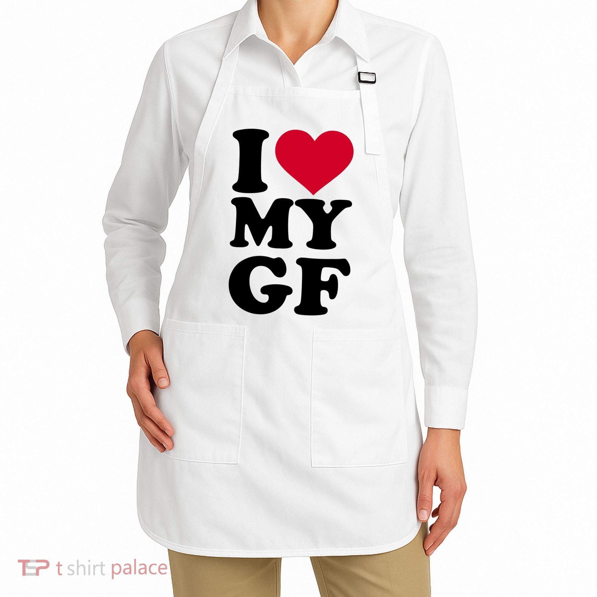 I Love My GF Girlfriend Apron
