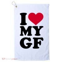I Love My GF Girlfriend Golf Towel thumb 0