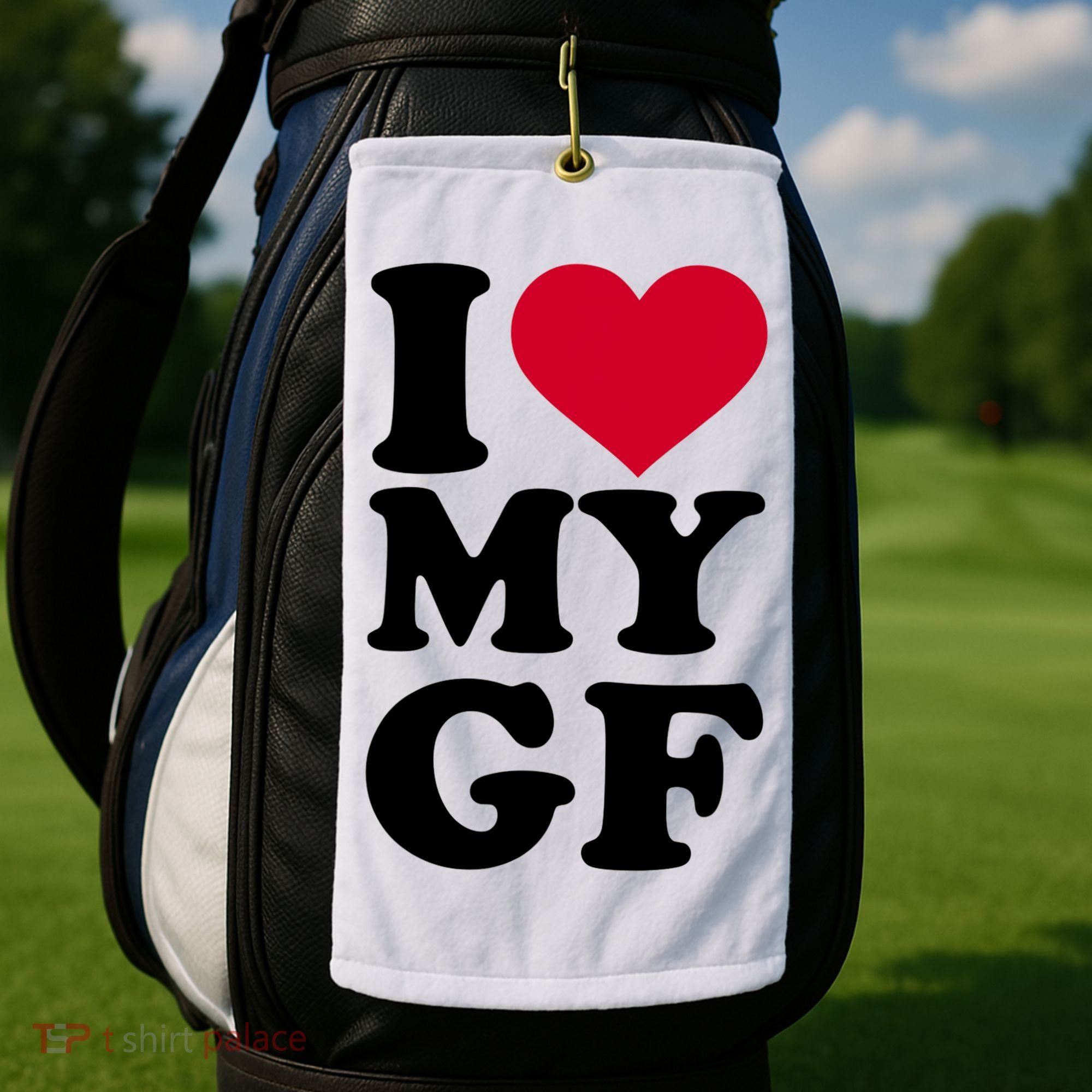 I Love My GF Girlfriend Golf Towel