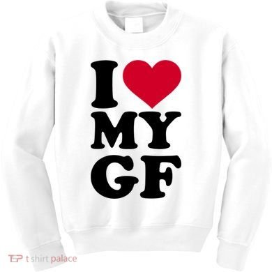 I Love My GF Girlfriend Kids Sweatshirt