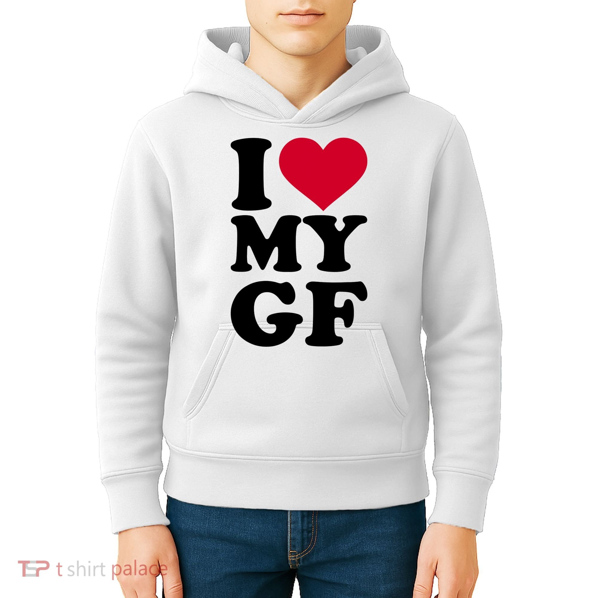 I Love My GF Girlfriend Kids Hoodie