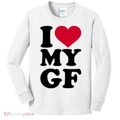 I Love My GF Girlfriend Kids Long Sleeve Shirt