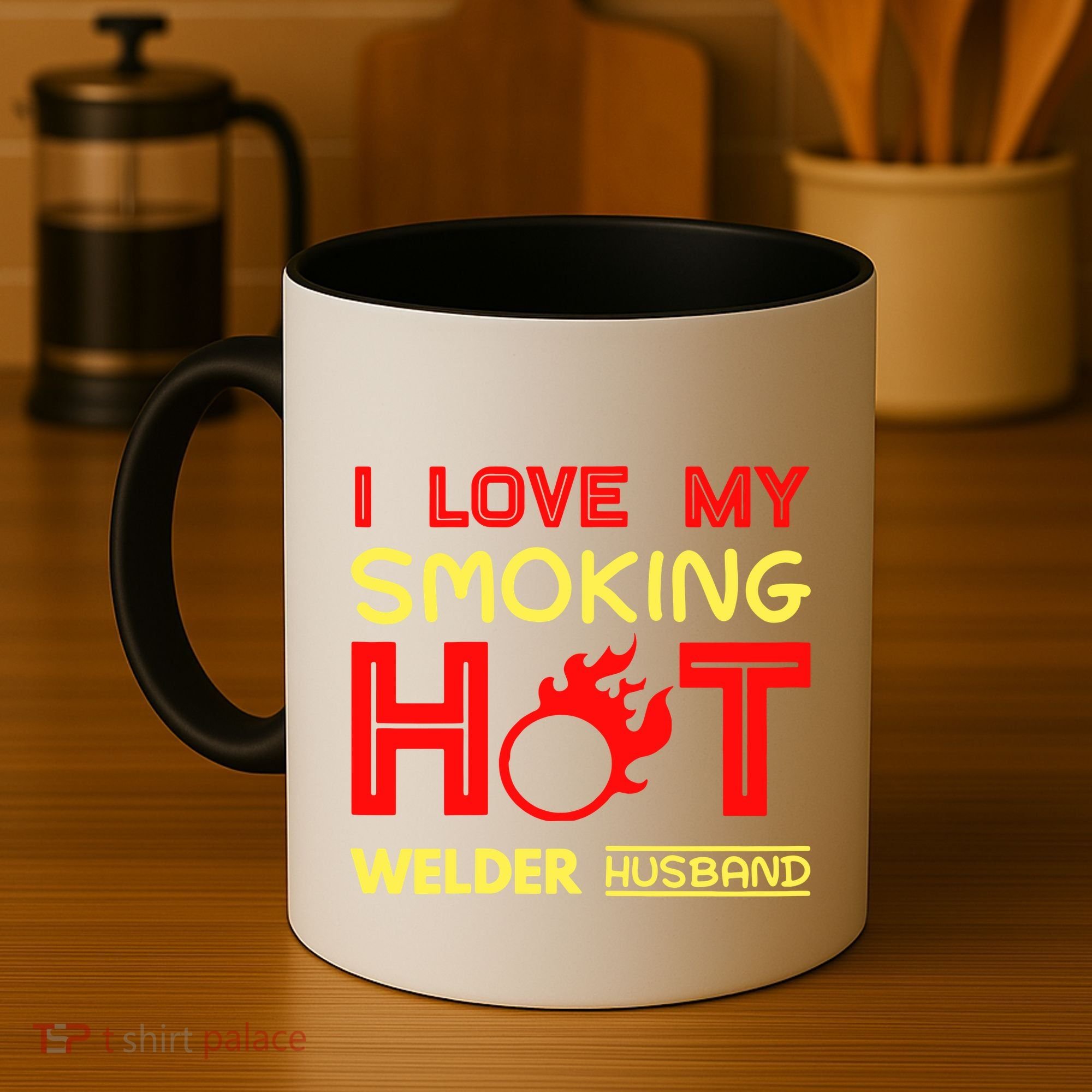 I Love My Smoking Hot Welder Husband Coffee Mug
