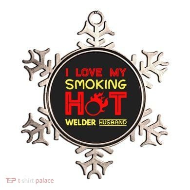 I Love My Smoking Hot Welder Husband Ornament