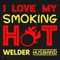 I Love My Smoking Hot Welder Husband Ornament thumb 1