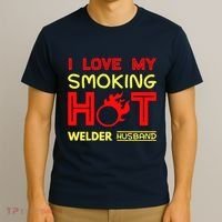 I Love My Smoking Hot Welder Husband T-Shirt thumb 3