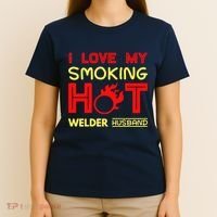 I Love My Smoking Hot Welder Husband T-Shirt thumb 4