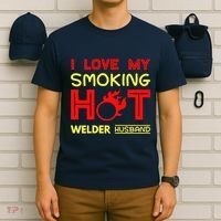 I Love My Smoking Hot Welder Husband T-Shirt thumb 6
