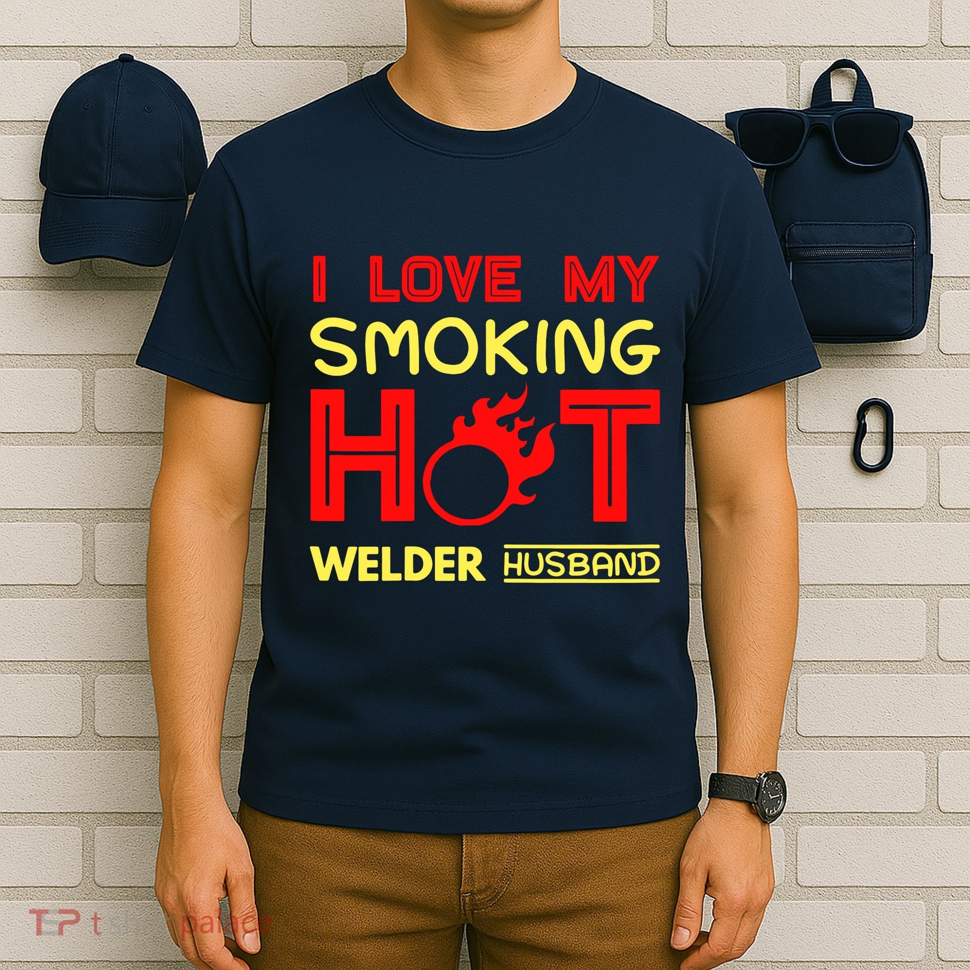 I Love My Smoking Hot Welder Husband T-Shirt