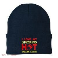 I Love My Smoking Hot Welder Husband Beanie thumb 0