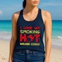 I Love My Smoking Hot Welder Husband Women's Tank Top thumb 2