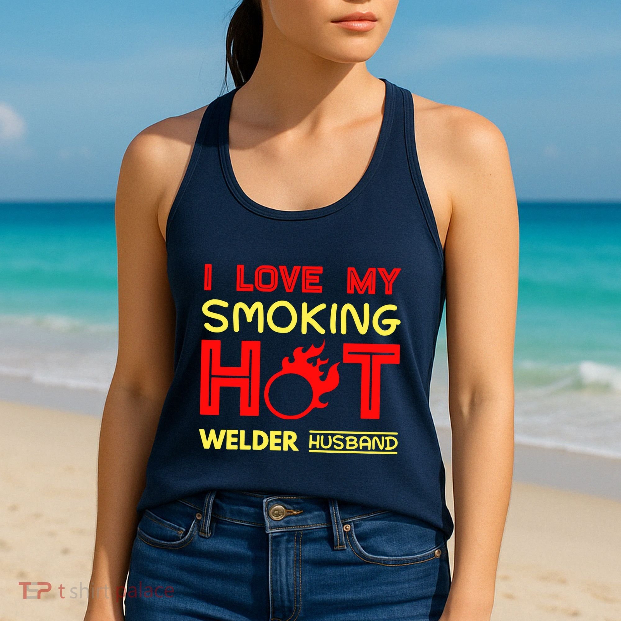 I Love My Smoking Hot Welder Husband Women's Tank Top