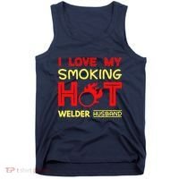 I Love My Smoking Hot Welder Husband Tank Top thumb 0