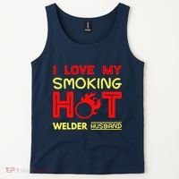 I Love My Smoking Hot Welder Husband Tank Top thumb 2