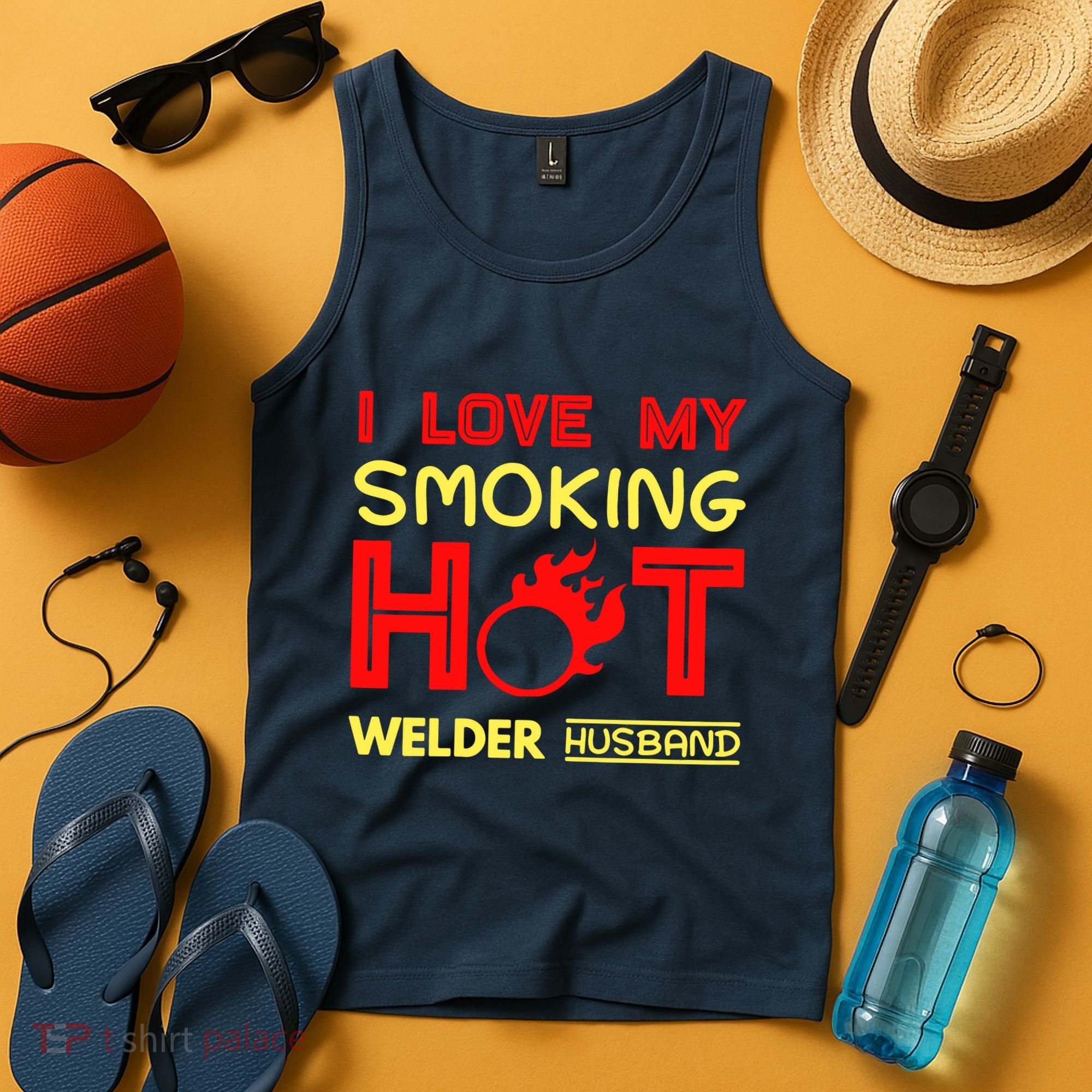 I Love My Smoking Hot Welder Husband Tank Top