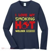 I Love My Smoking Hot Welder Husband Women's Long Sleeve Shirt thumb 0