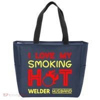 I Love My Smoking Hot Welder Husband Tote Bag thumb 0