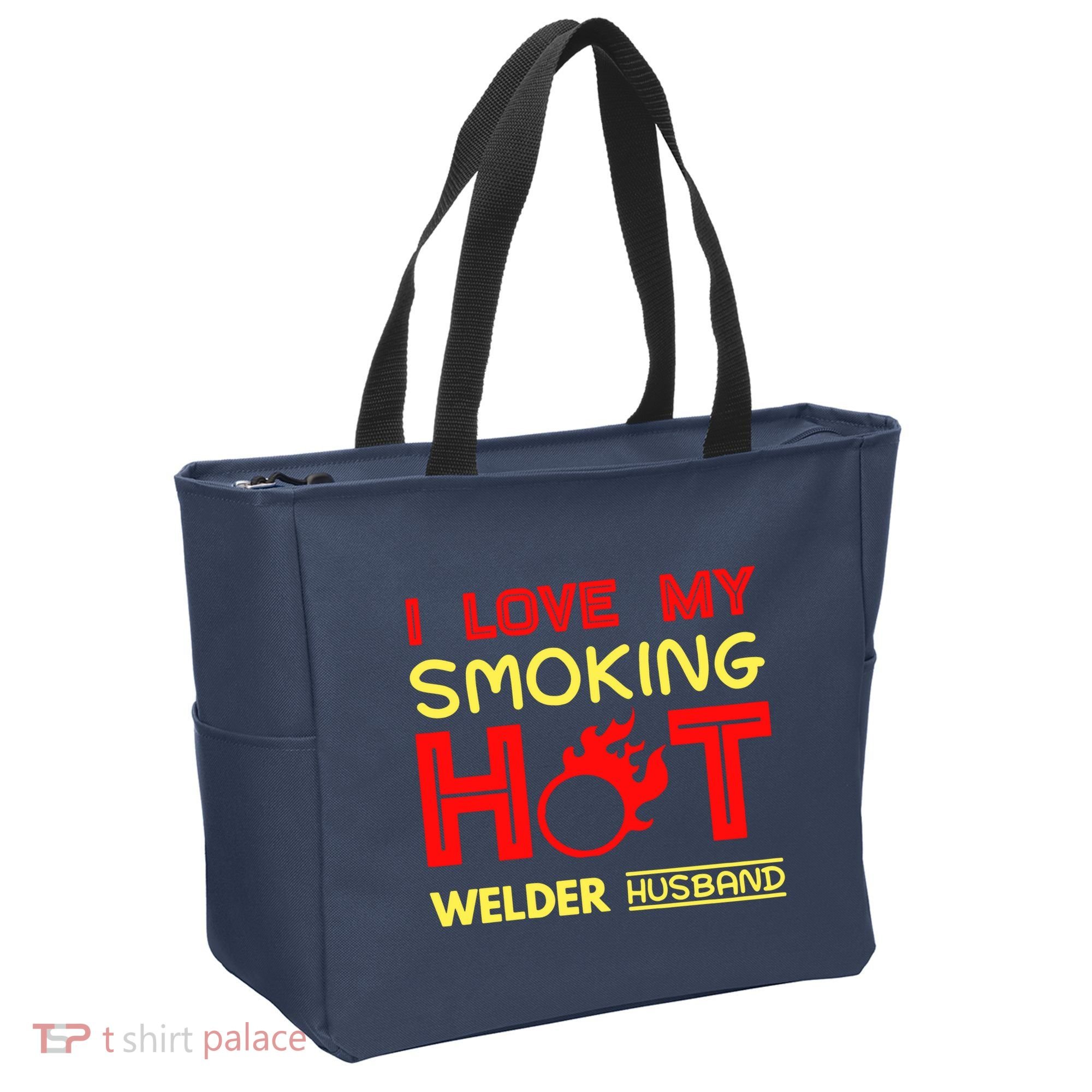 I Love My Smoking Hot Welder Husband Tote Bag