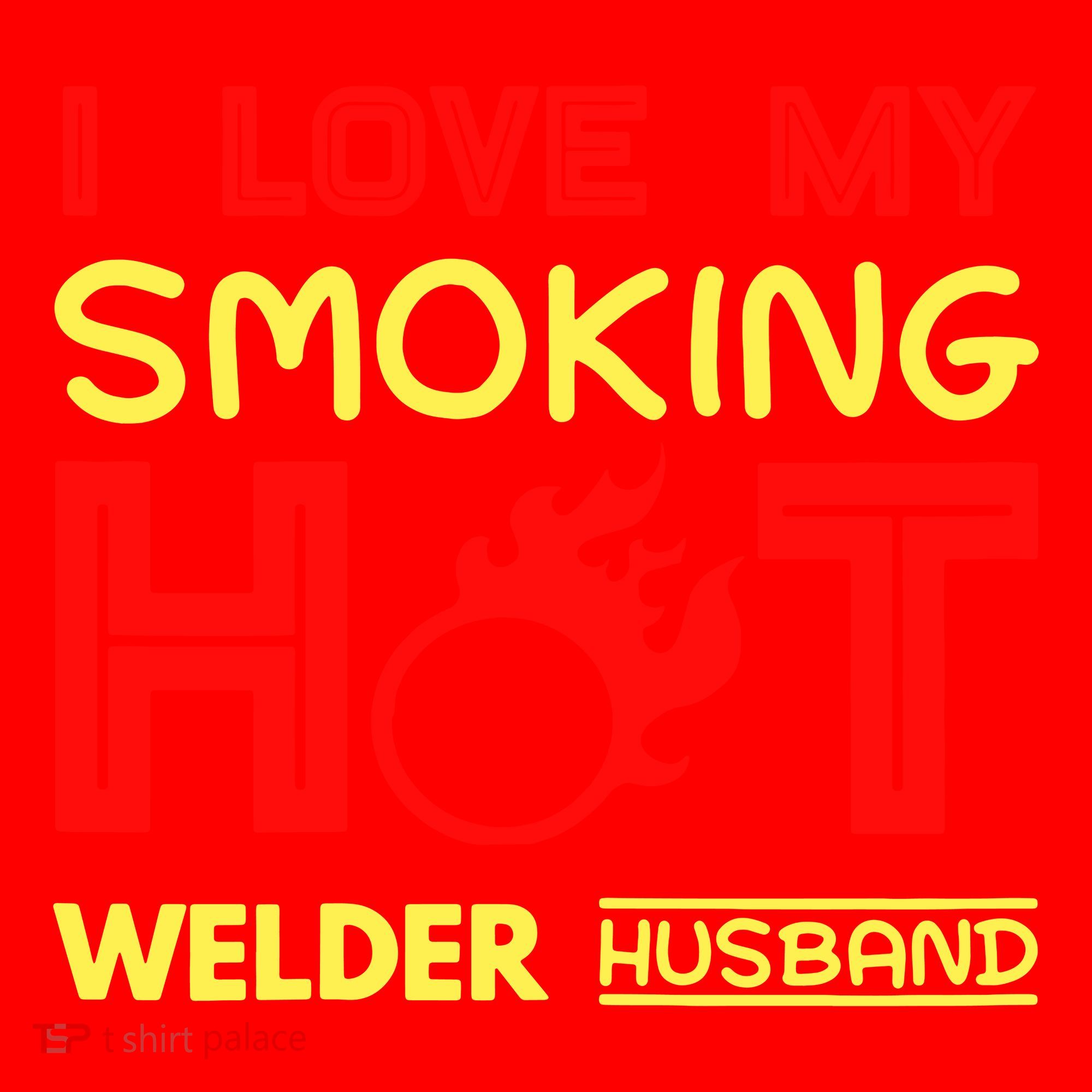 I Love My Smoking Hot Welder Husband Santa Hat