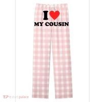 I Love My Cousin Women's Flannel Plaid Pajama Pants thumb 0