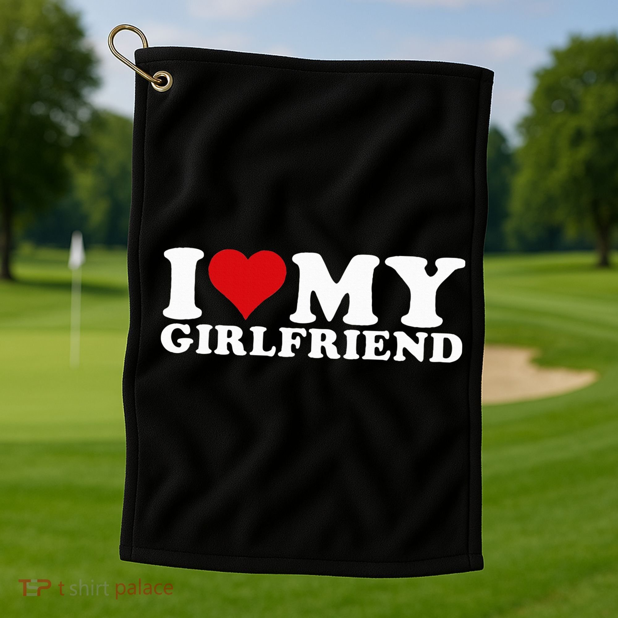 I Love My Girlfriend Gf I Heart My Girlfriend GF Golf Towel