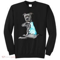 I Love Mom Tattoo Pitbull Dog Lover  Gift Pitbull Mom Sweatshirt thumb 0