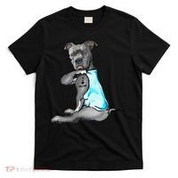I Love Mom Tattoo Pitbull Dog Lover  Gift Pitbull Mom T-Shirt thumb 0
