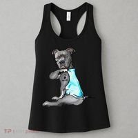 I Love Mom Tattoo Pitbull Dog Lover  Gift Pitbull Mom Women's Tank Top thumb 3