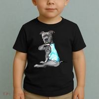 I Love Mom Tattoo Pitbull Dog Lover  Gift Pitbull Mom Toddler T-Shirt thumb 2