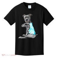 I Love Mom Tattoo Pitbull Dog Lover  Gift Pitbull Mom Kids T-Shirt thumb 0