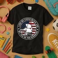 I Like My Coffee Black And My Tea In The Harbor Us History Kids T-Shirt thumb 3