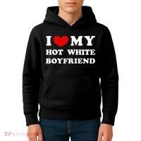 I Love My Hot White Boyfriend Kids Hoodie thumb 4