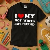 I Love My Hot White Boyfriend Kids T-Shirt thumb 3
