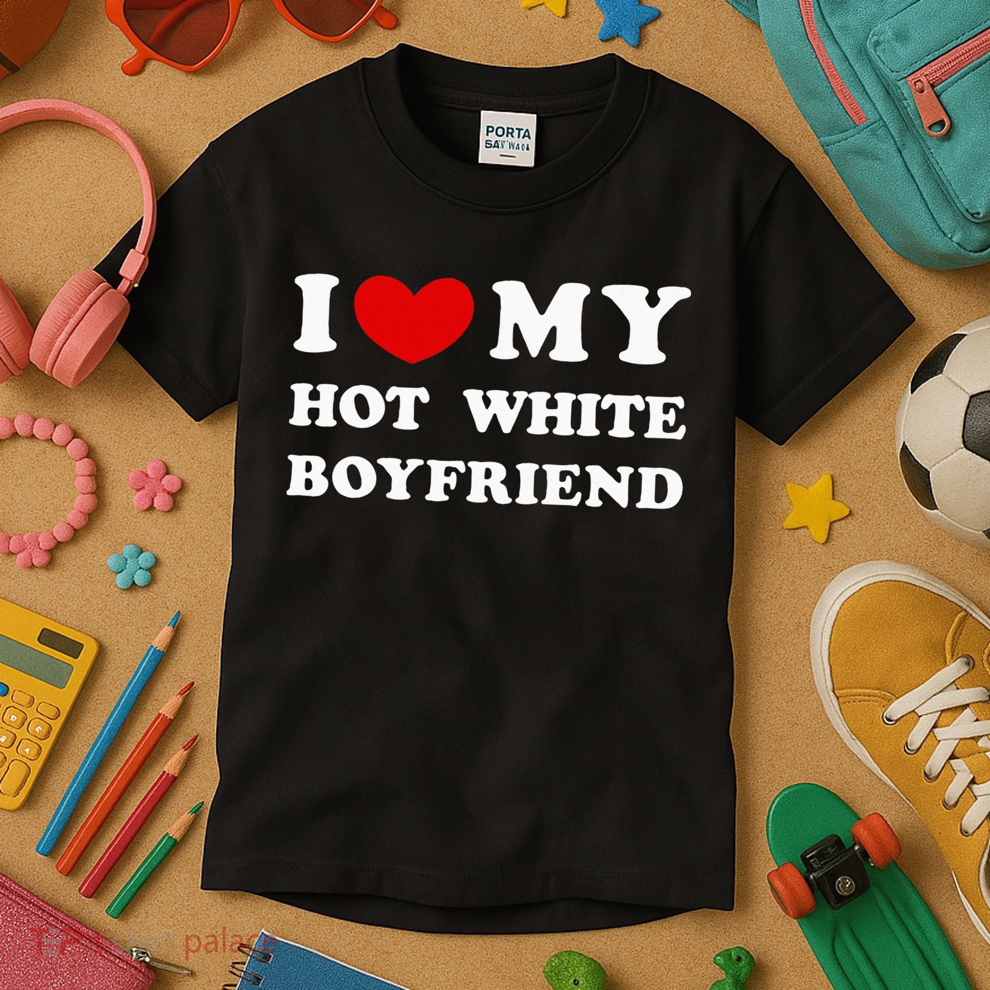I Love My Hot White Boyfriend Kids T-Shirt