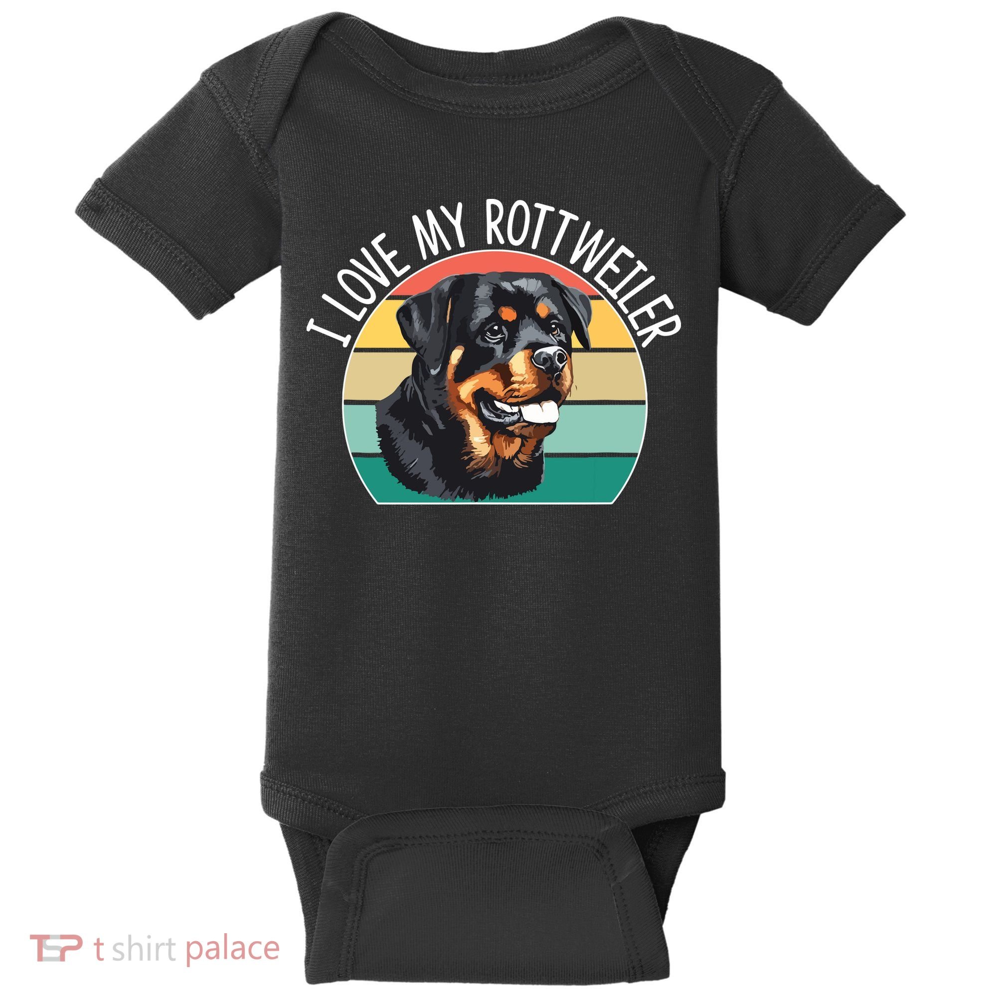 I Love My Rottweiler Baby Bodysuit