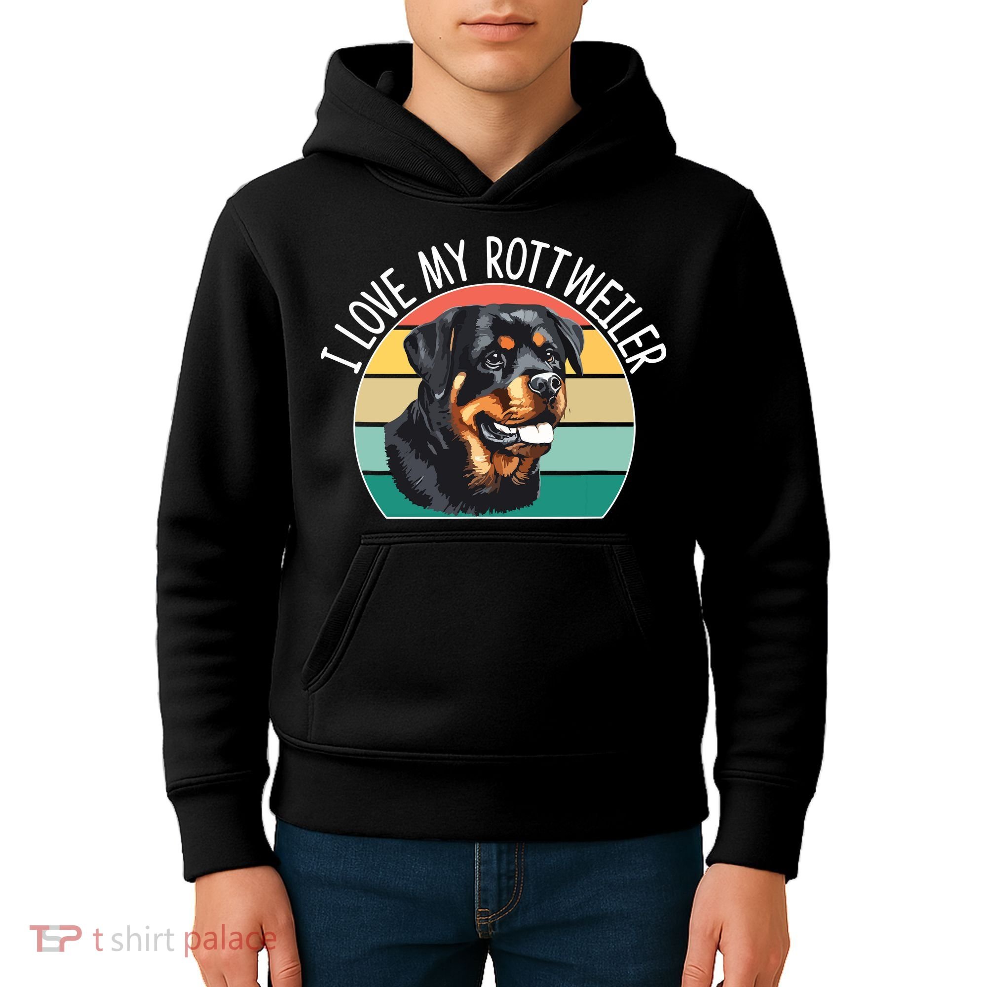 I Love My Rottweiler Kids Hoodie