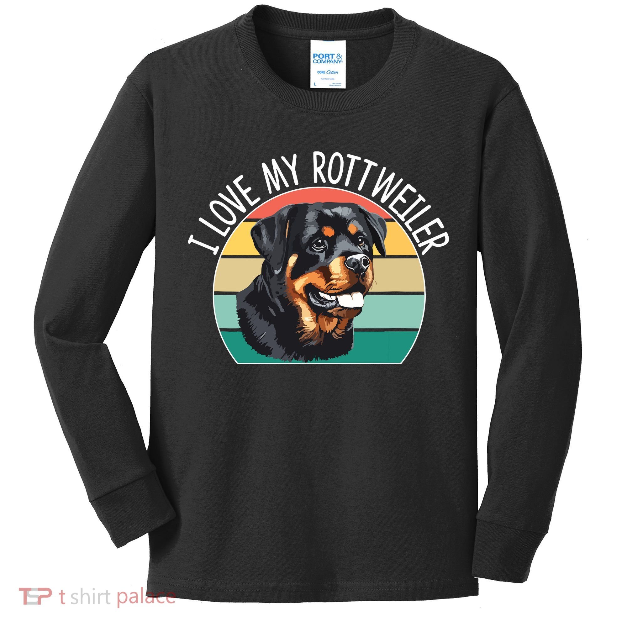 I Love My Rottweiler Kids Long Sleeve Shirt