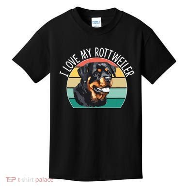 I Love My Rottweiler Kids T-Shirt