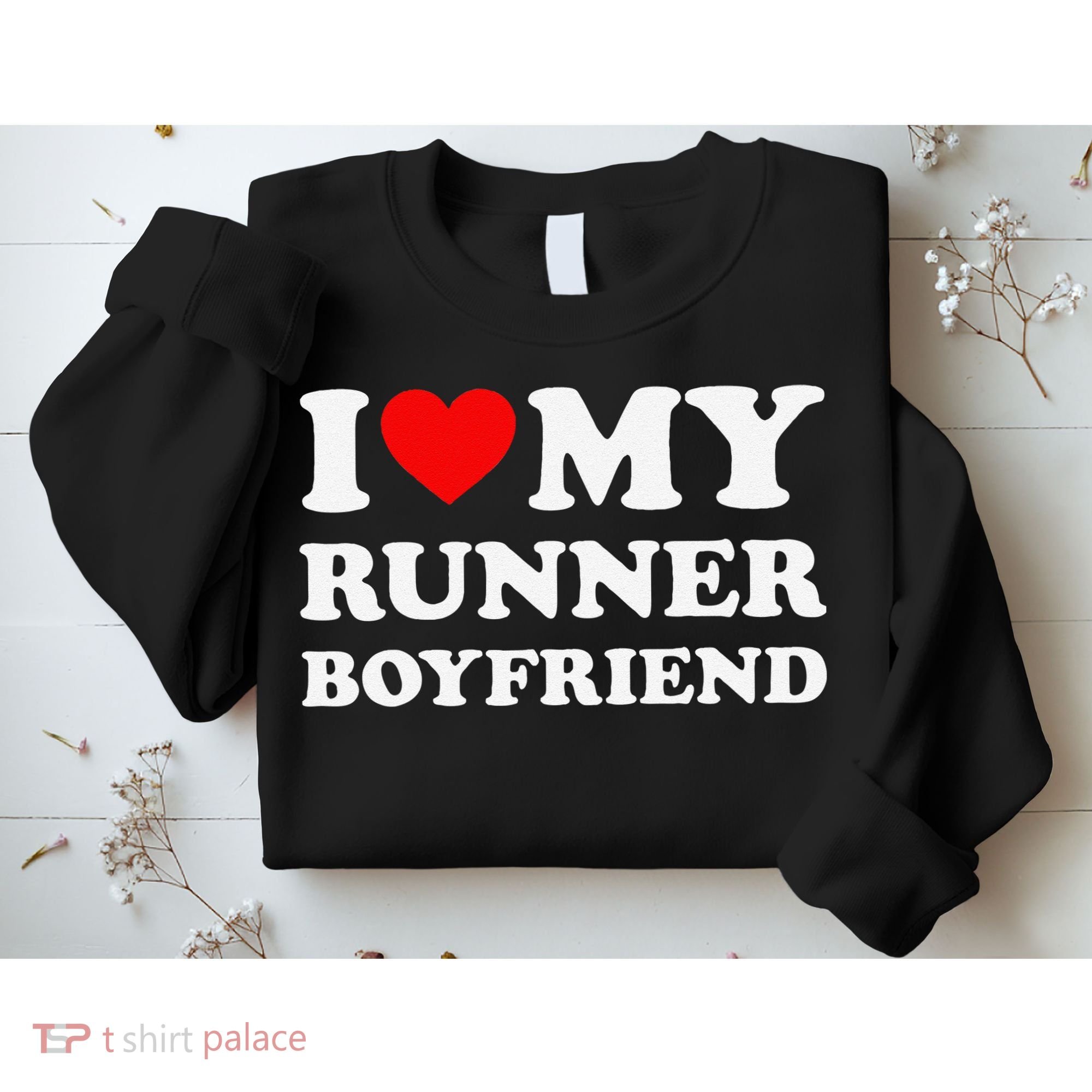 I Love My Runner Friend Heart Bf Marathon Running Sweatshirt