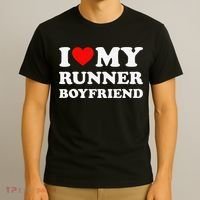 I Love My Runner Friend Heart Bf Marathon Running T-Shirt thumb 3