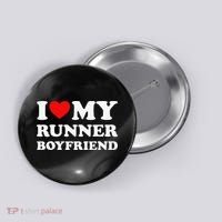 I Love My Runner Friend Heart Bf Marathon Running Button thumb 0