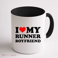 I Love My Runner Friend Heart Bf Marathon Running Coffee Mug thumb 1