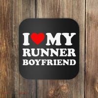 I Love My Runner Friend Heart Bf Marathon Running Coaster thumb 0