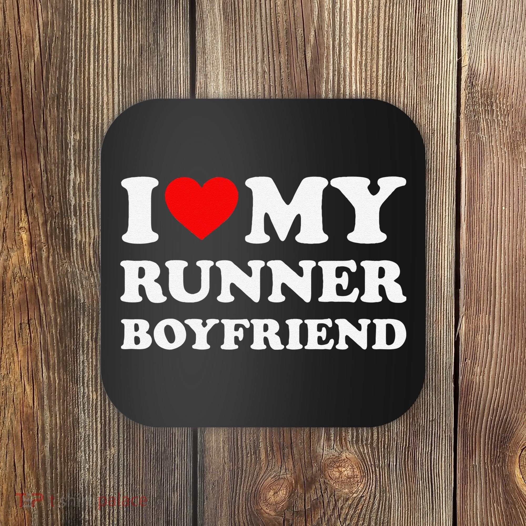 I Love My Runner Friend Heart Bf Marathon Running Coaster