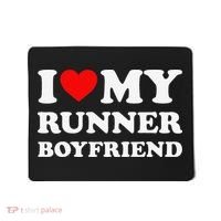 I Love My Runner Friend Heart Bf Marathon Running Mousepad thumb 0