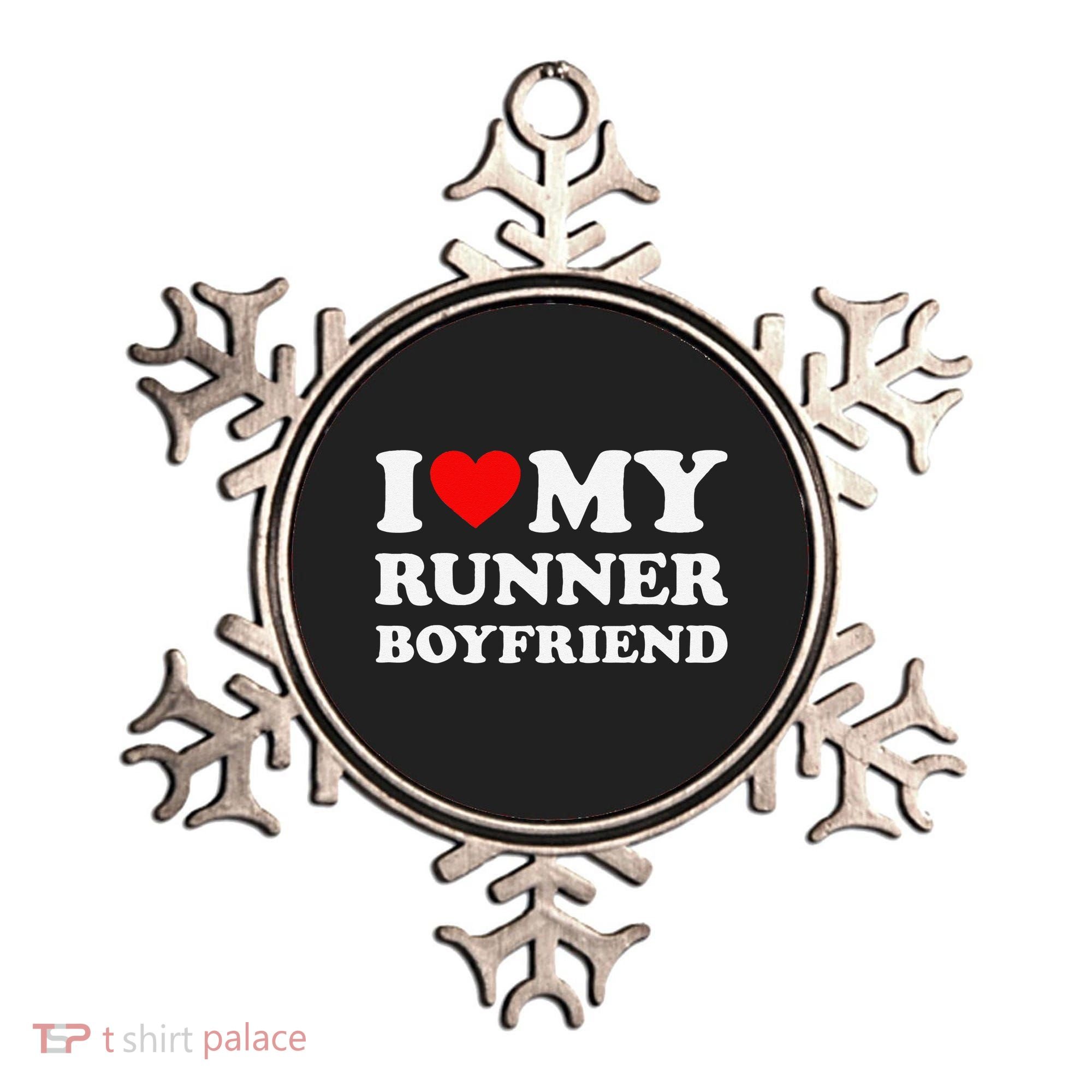 I Love My Runner Friend Heart Bf Marathon Running Ornament