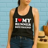 I Love My Runner Friend Heart Bf Marathon Running Women's Tank Top thumb 2