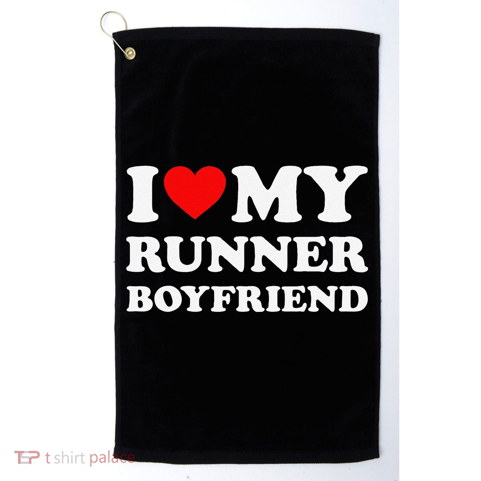 I Love My Runner Friend Heart Bf Marathon Running Golf Towel