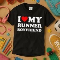 I Love My Runner Friend Heart Bf Marathon Running Kids T-Shirt thumb 3